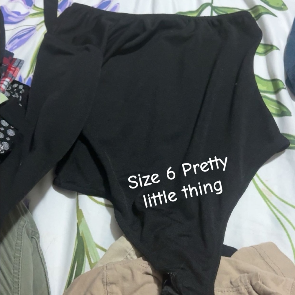 PrettyLittleThing Black Bodysuit - Size 6